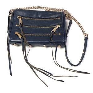 Rebecca Minkoff • Navy 5 Zip Crossbody Purse.